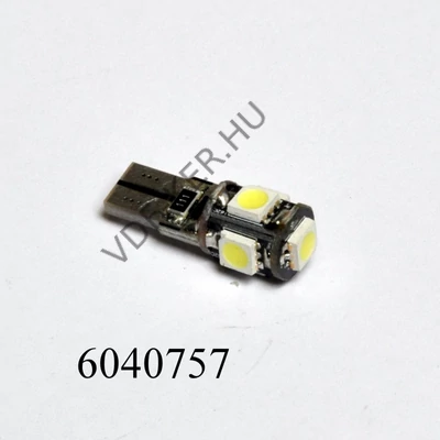 Izzó LED 12V T10 5SMD CANBUS (5W) (W2.1x9.5d)