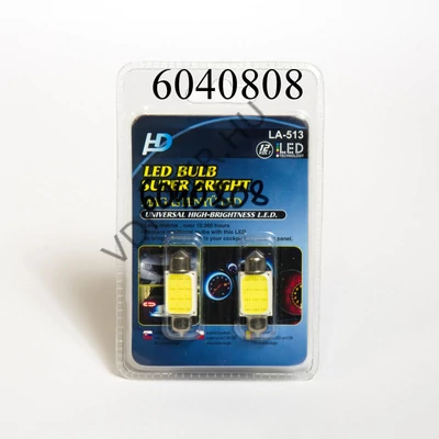 Izzó LED 12V szofita fehér 39mm PÁR! COB10x39