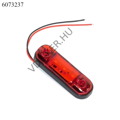 Szélességjelző LED-es piros AE-113512B/R 12-24V  lapos 84x24x12mm, lyt.59mm