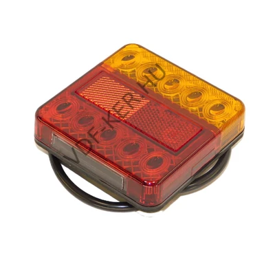 Utánfutó lámpatest LED-es 4funk. 12V hátsó kompl. kocka ECO 10x10cm L1963