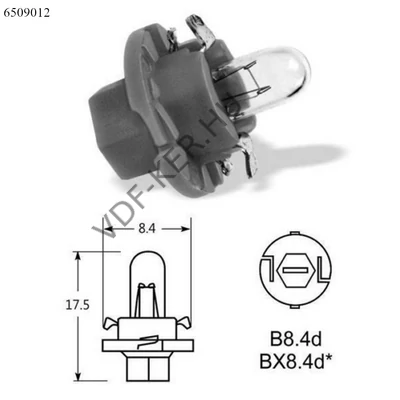 Izzó 12V 2W világos zöld EB0352TB/89 BX8.4D csavarhúzós =2352MFX6 170543000