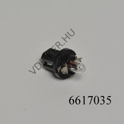 Izzó 12V 1.2W rizs  kerek foglalattal fekete  17035