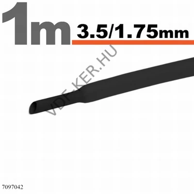 Zsugorcső 4->2mm fekete 1m-s
