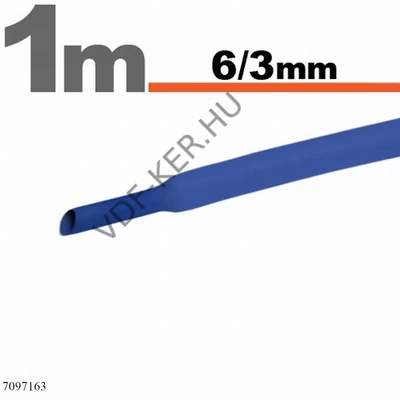 Zsugorcső 6->3mm kék 1m-s