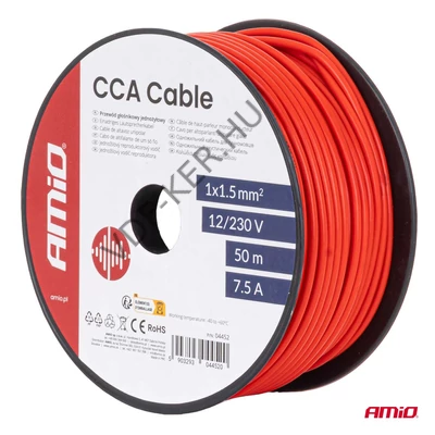 Vezeték sodrott réz CCA 1x1.5nmm H07V-K piros 12V/230V MKH