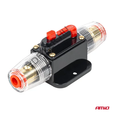 Biztosítékház+automata AGU autóhifi biztosíték 100A 12V-48V 03821