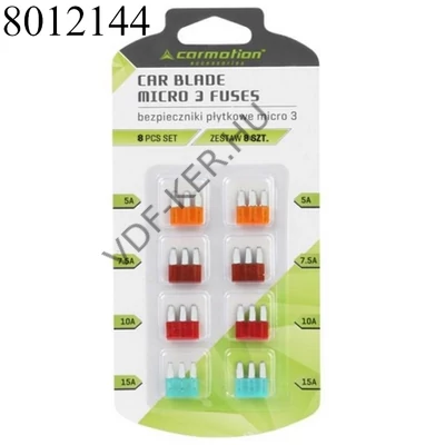 Biztosíték késes micro3 3 lábú 8db-os japán CM58391