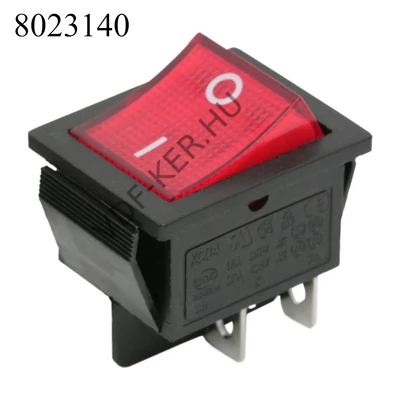 Kapcsoló billenő szögletes  piros 2 állású 2ák STV01 250V 10A 31x22mm 09029PI