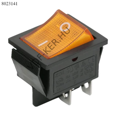 Kapcsoló billenő szögl. sárga 2 állású 2ák 250V 10A 31x22mm 09029SA