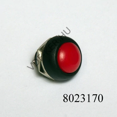 Nyomógomb kerek piros kicsi záró nem kapcsoló! 250V 1A 09044PI