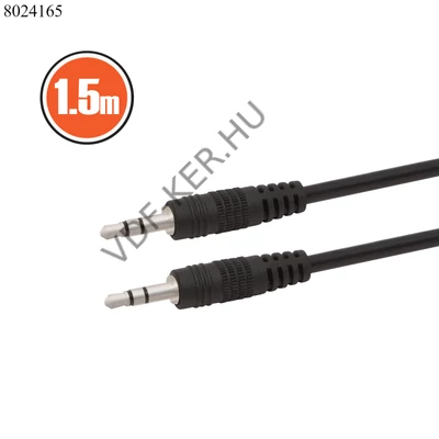 Jack-dugó fekete vezetékes 3.5mm 1.5m hosszú 20305