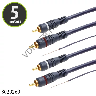 RCA kábel dupla, 2xRCA dugó-2xRCA dugó 5.0m 20155