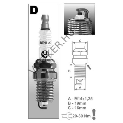 Gyújtógyertya Brisk db-s D17YC =F8DC =BCP5ES DR17YC