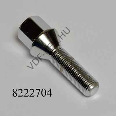 Kerékcsavar 12x1.25x40mm 17-es kulcs sima kúp króm  10.9