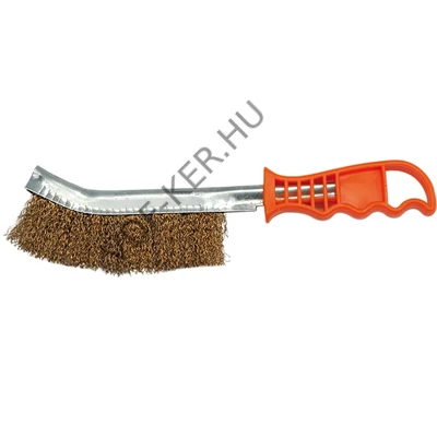 Drótkefe hajlított, műanyag nyél, rezezett, 35cm, 30mm széles