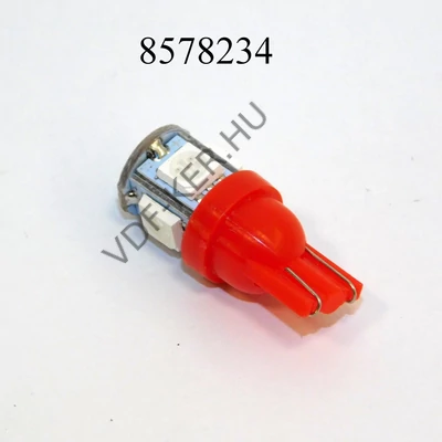 Izzó LED 12V 5SMD piros db-os T10