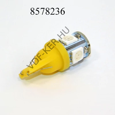 Izzó LED 12V 5SMD sárga db-os T10