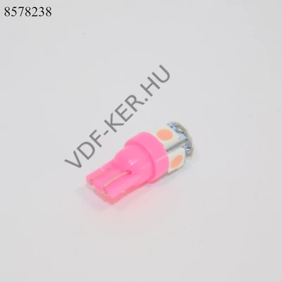 Izzó LED 12V 5SMD rózsaszin DB-os T10 (5W)