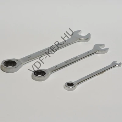 Racsnis csillag villáskulcs, 17mm 45 racsni fog, CrVa, DIN3113 52658
