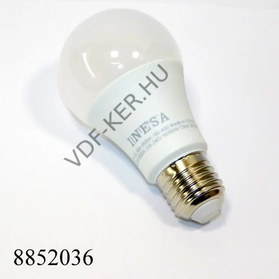 LED izzó 230V 9.5W, E27 foglalattal, INESA 180fok, 6500K hidegfehér 680lm