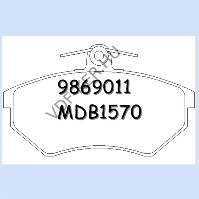 Fékbetét első VW MDB1570 UBP2016804 16.2mm U.30850 12-0287  PASSAT 1.9TDI  MDB1571 FDB774 05P613 357698151A 13046029572 RE13450-AF