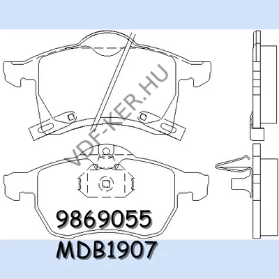 Fékbetét első Opel MDB1907 SR719 U.30443 12-0811  ASTRA, ZAFIRA 1605035 FDB1295 JCP1295