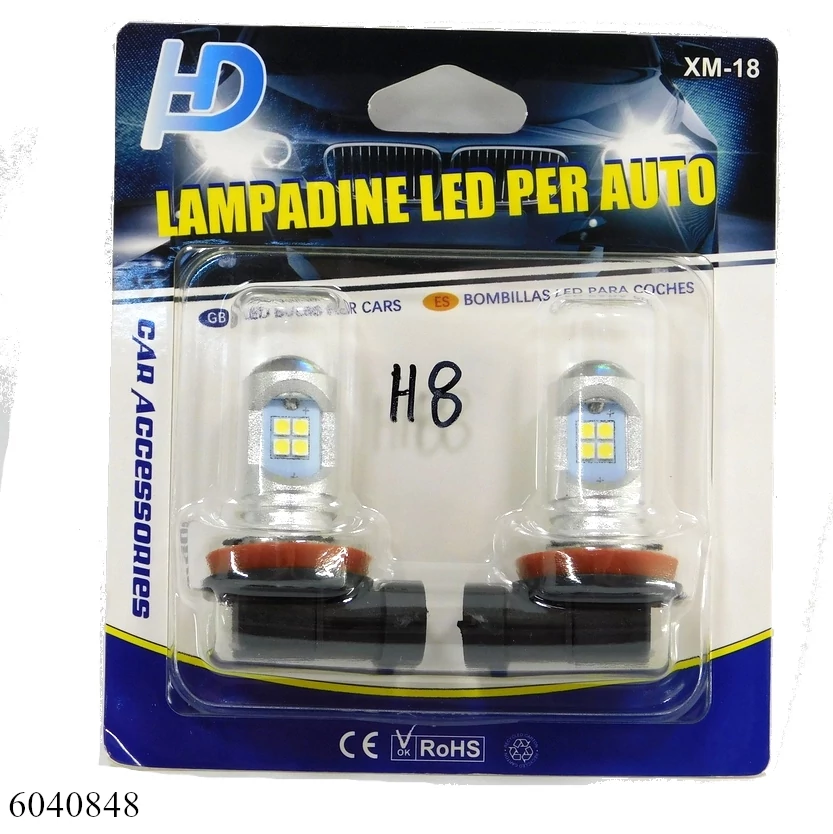 Izzó LED 12V H8 12smd PÁR! 10-30V 7.5W SMD-H8-12SMD