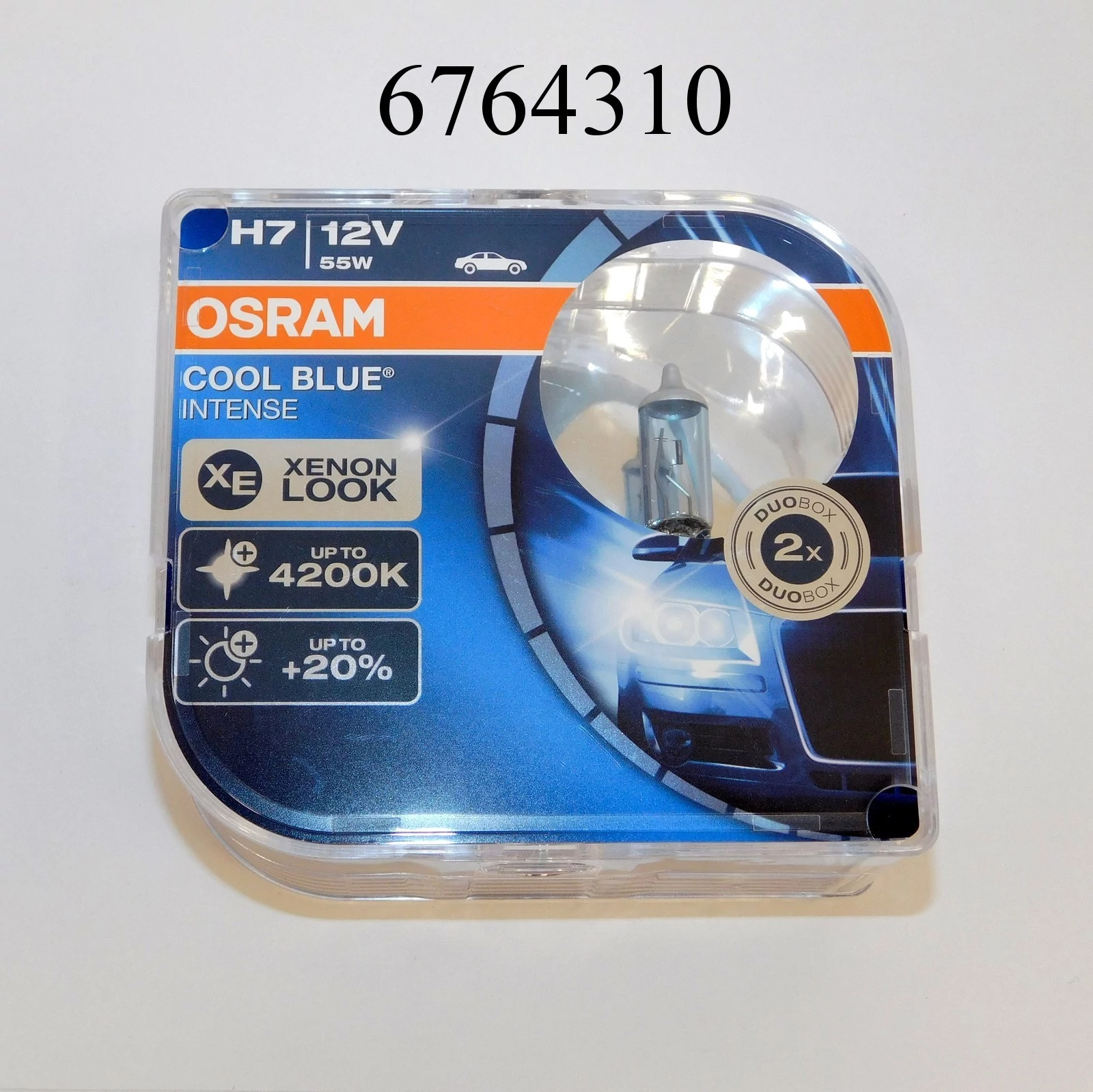 Izzó 12V H7  55W+100% 2db-s COOL BLUE OSRAM 64210CBN